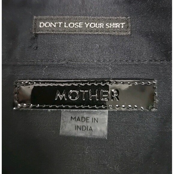 MOTHER The V Yoke Shirt Button Down Shirt Black Women’s Size S - Picture 5 of 9